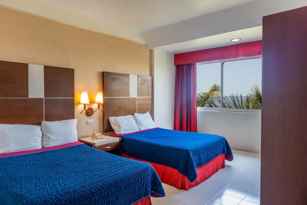 Guest room at Hotel Baluartes in Campeche